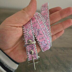 3 For 15 🙌🌞 Vintage Pink Sparkly Belt - Y2K Style - Size Small